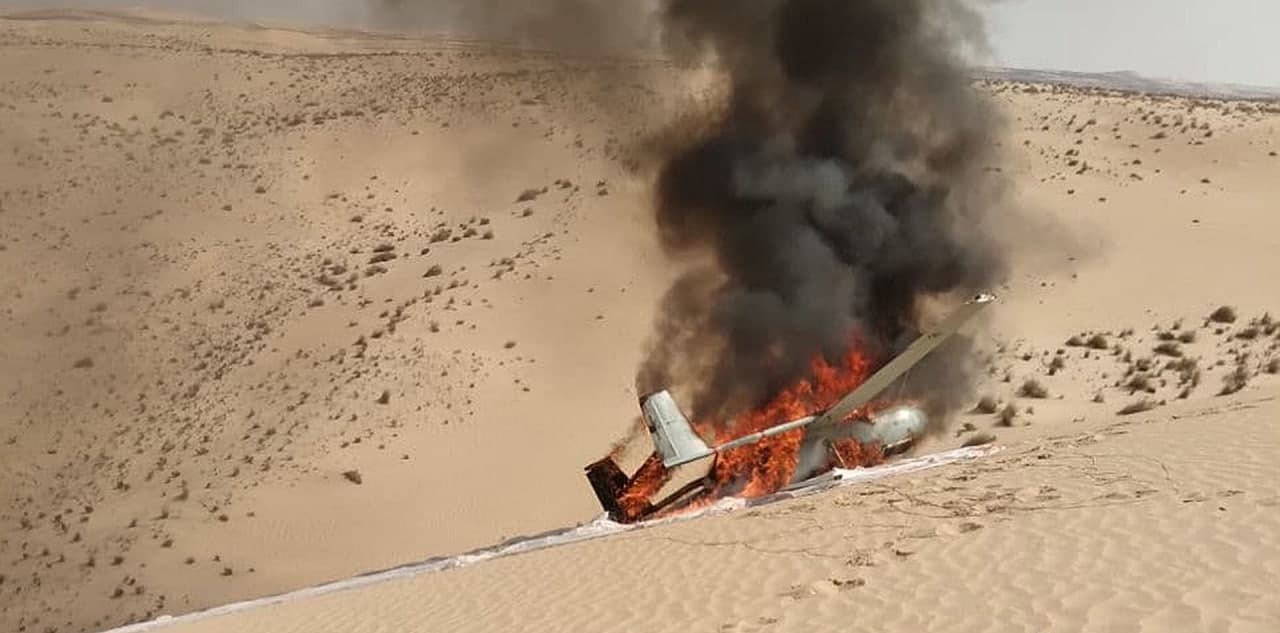 ISIS Terrorists Burned Down Egyptian Military Drone That Crash Landed In Sinai (Photos)