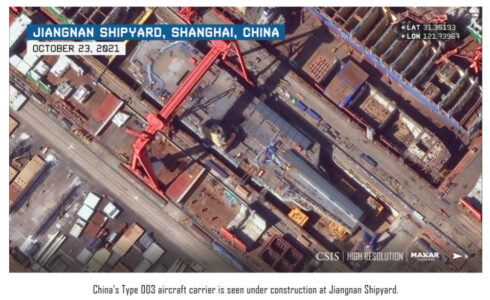 Satellite Imagery Reveals China's Third Aircraft Carrier Nears Launch