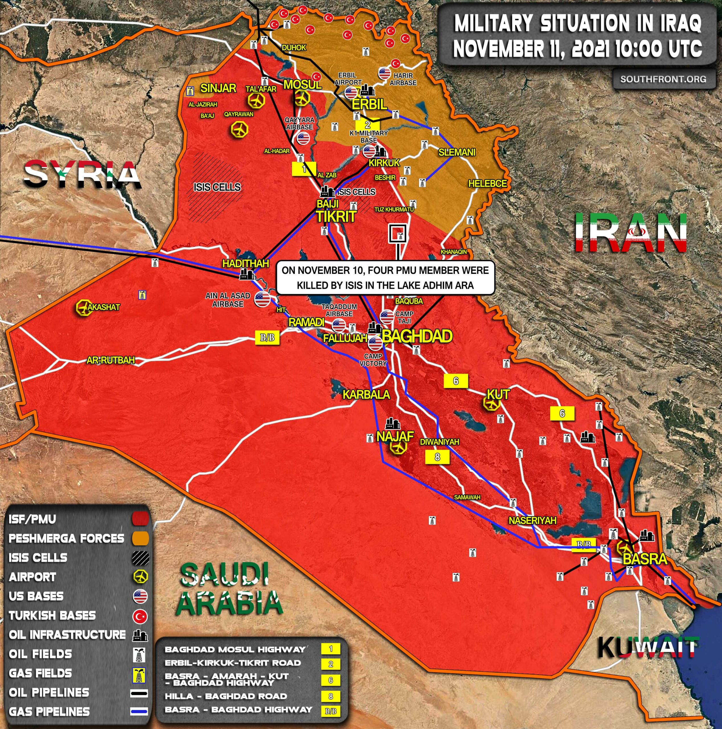 Military Situation In Iraq On November 11, 2021 (Map Update)