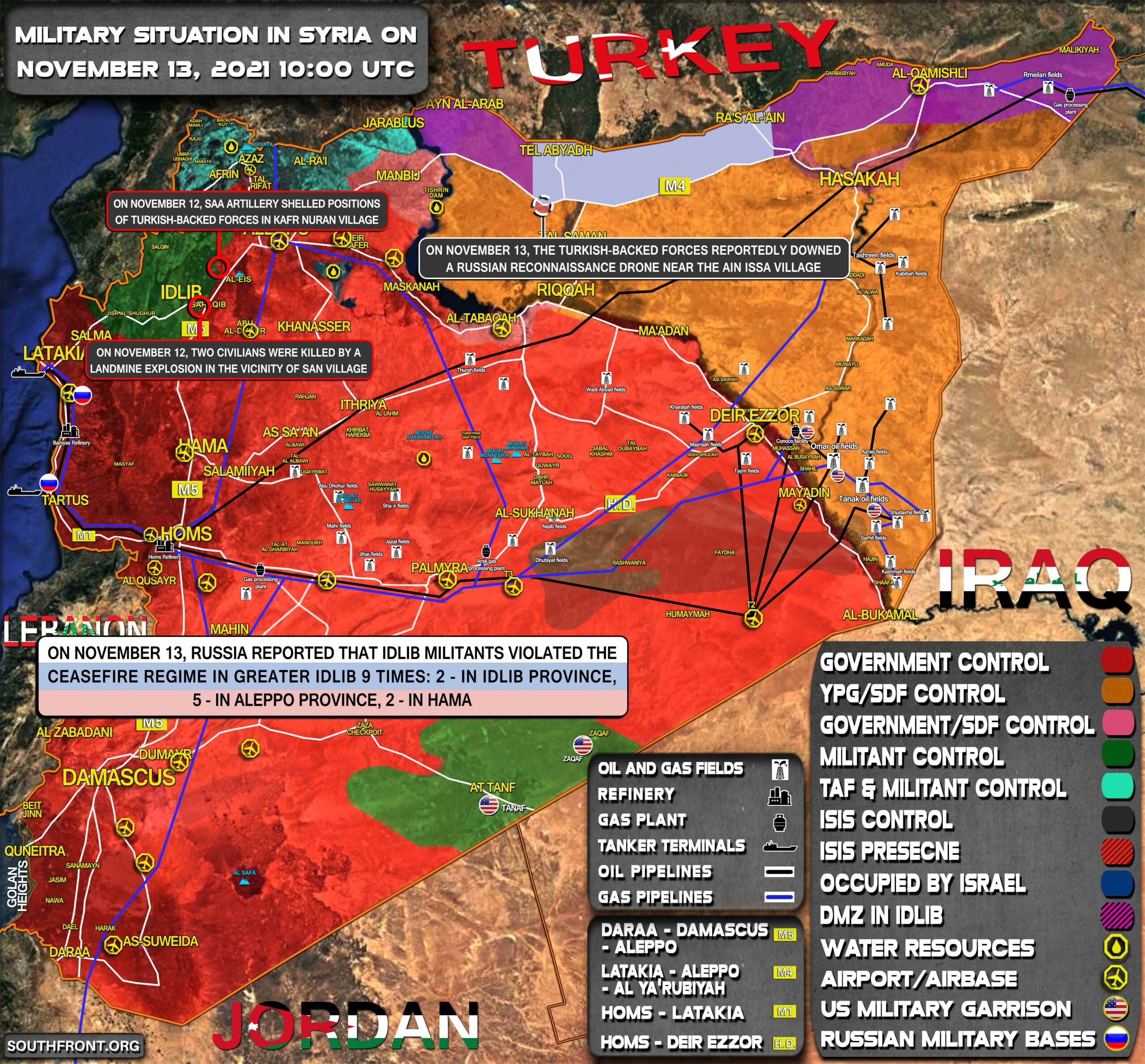 Military Situation In Syria On November 13, 2021 (Map Update)