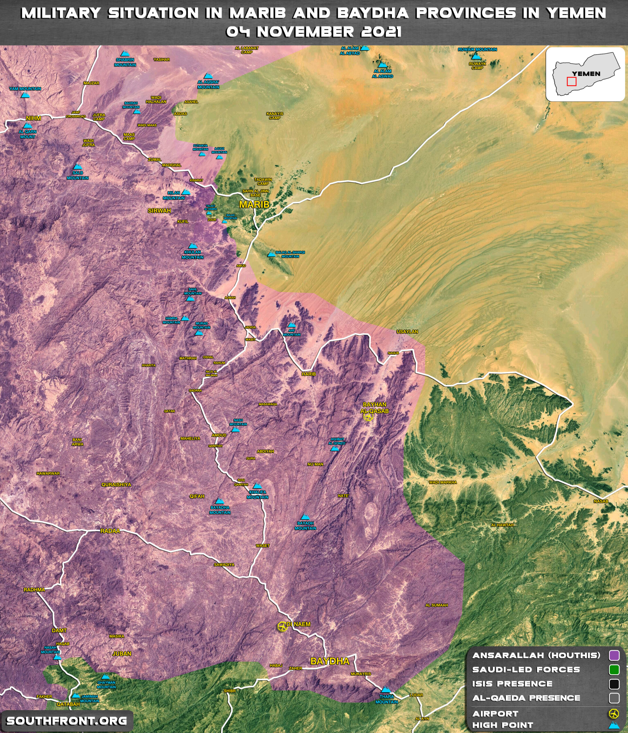 Military Situation In Yemen On November 4, 2021 (Map Update)