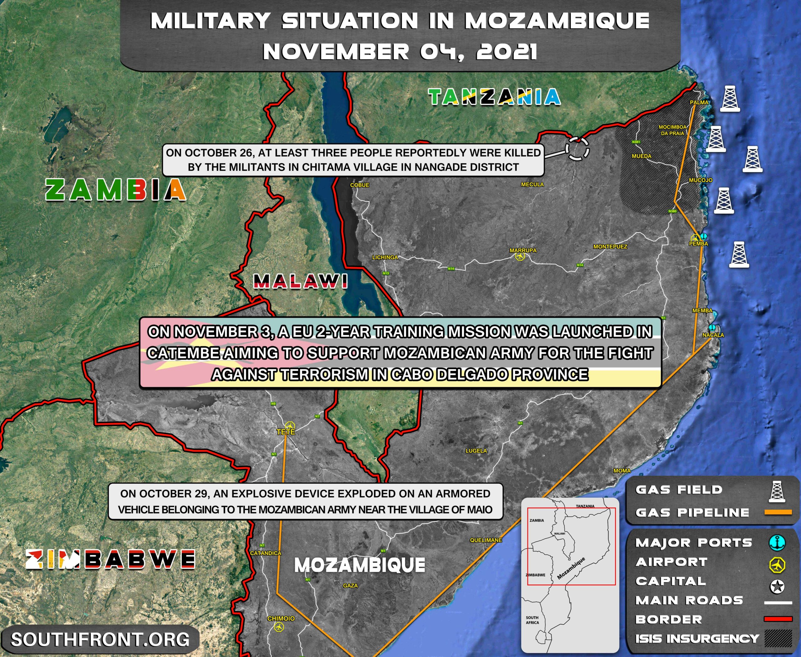 Military Situation In Mozambique On November 4, 2021 (Map Update)