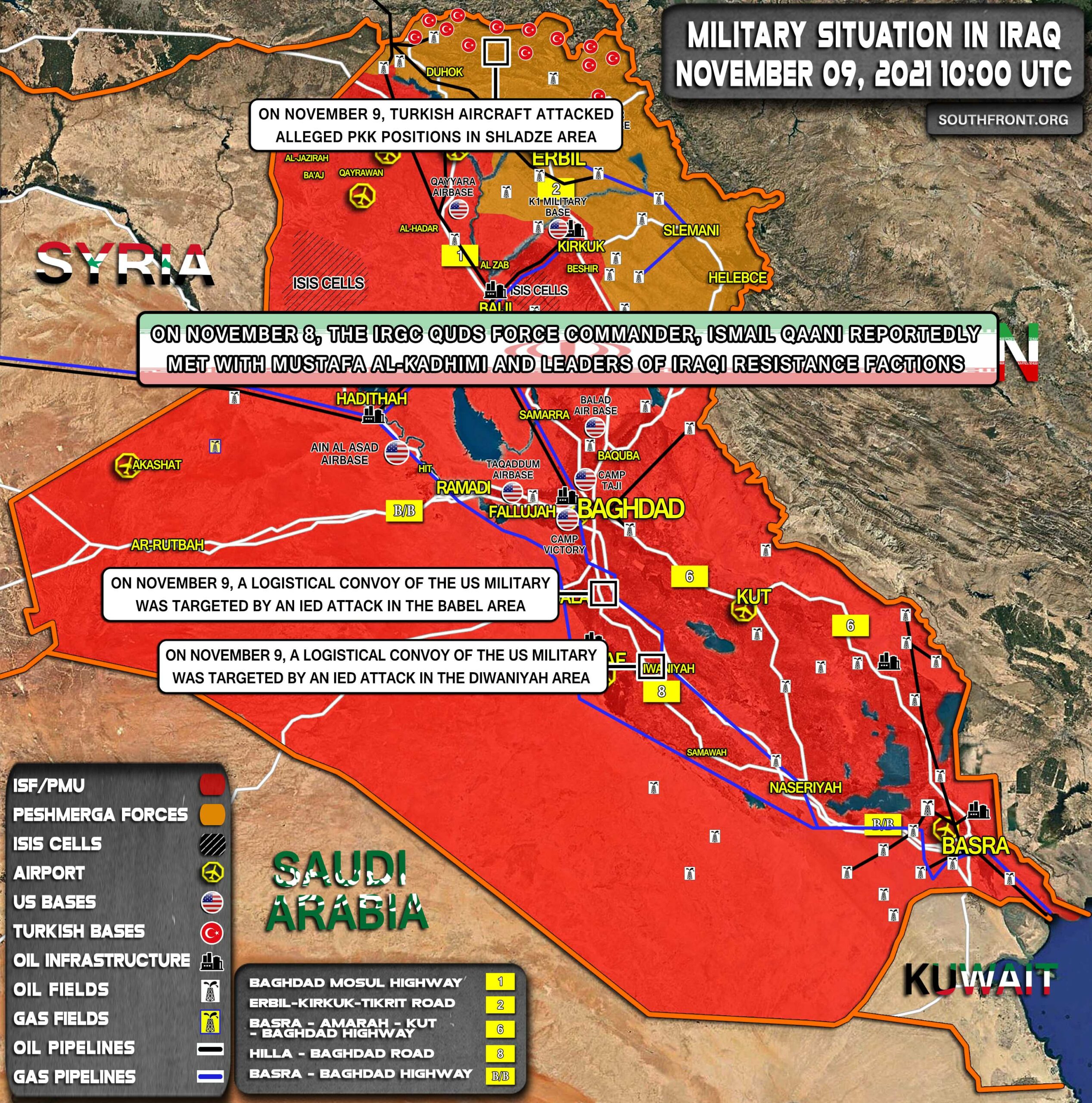 Military Situation In Iraq On November 9, 2021 (Map Update)