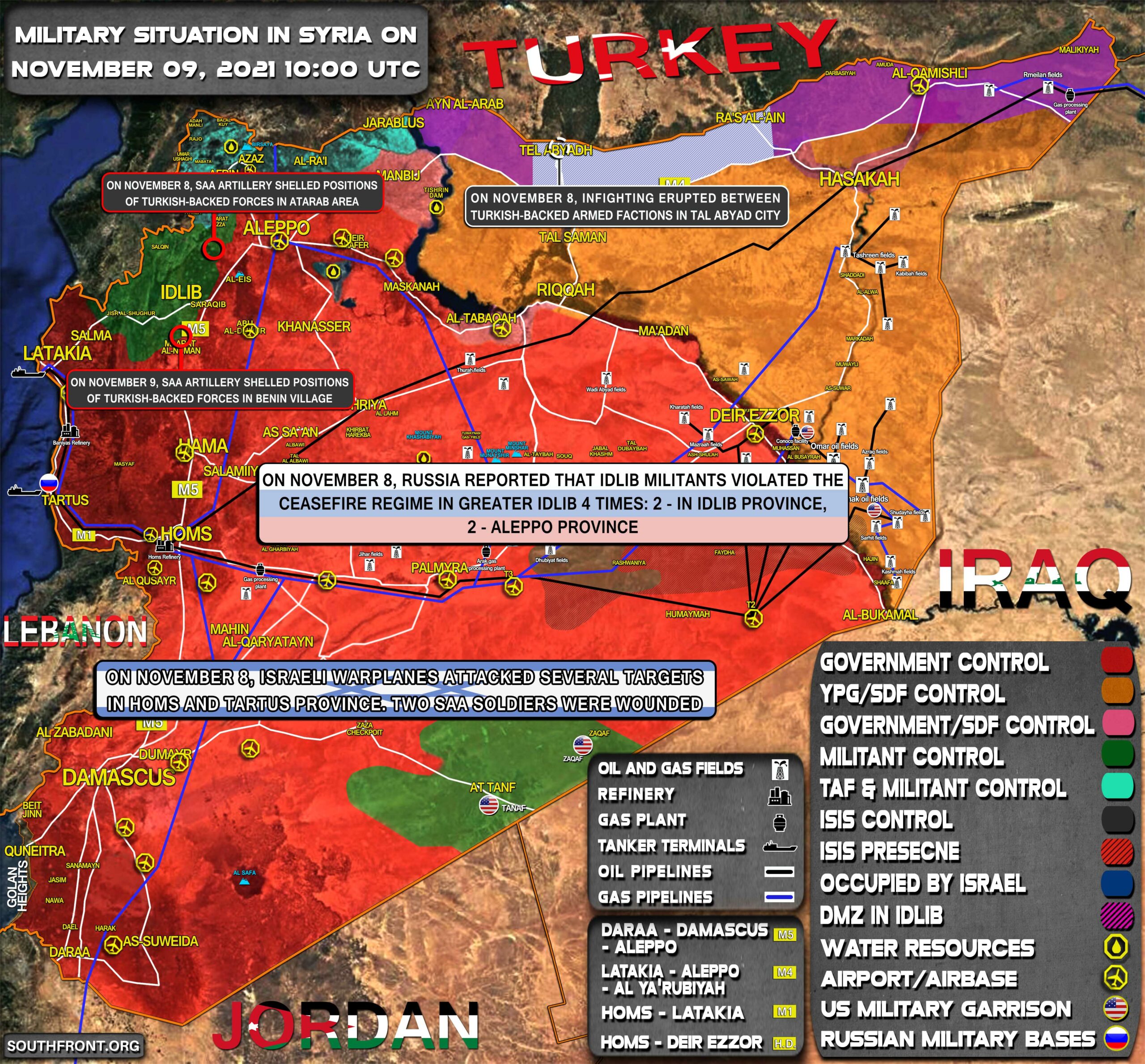 Military Situation In Syria On November 9, 2021 (Map Update)