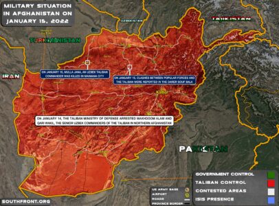 Military Situation In Afghanistan On January 15, 2022 (Map Update)