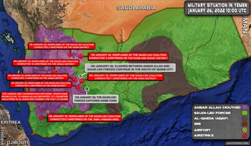 Military Situation In Yemen On January 26, 2022 (Map Update)