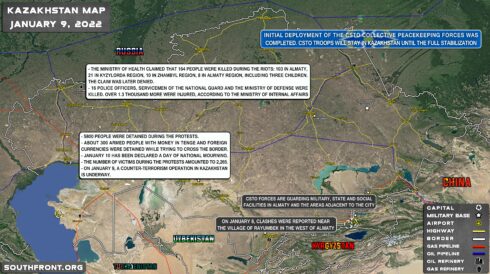 Military Situation In Kazakhstan On January 9, 2022 (Map Update)