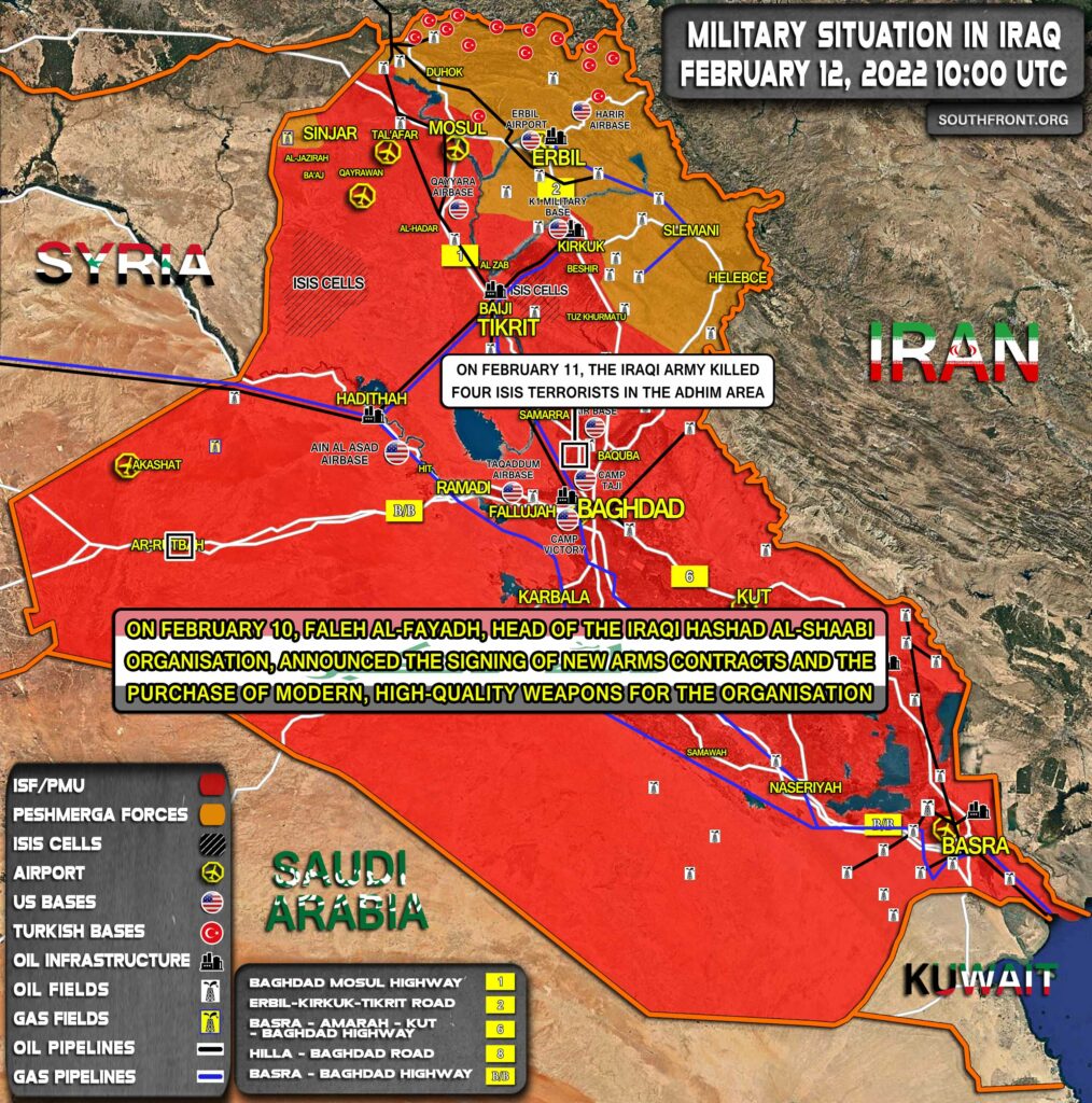 Military Situation In Iraq On February 12, 2022 (Map Update)