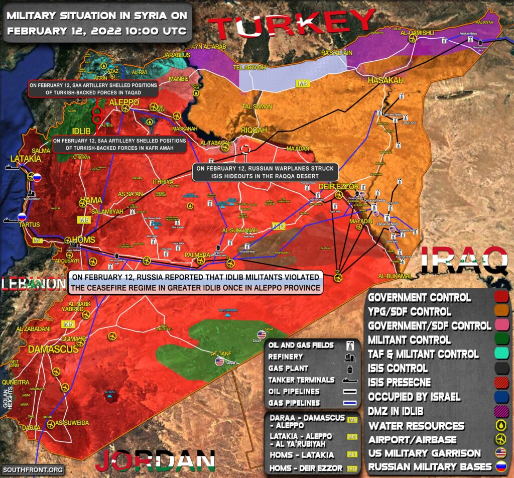 Military Situation In Syria On February 12, 2022 (Map Update)