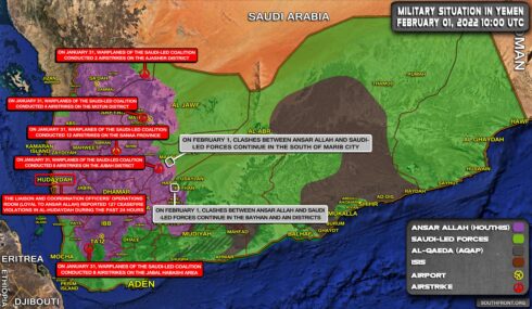 Military Situation In Yemen On February 1, 2022 (Map Update)