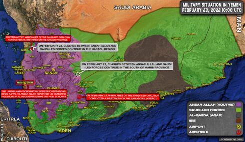 Military Situation In Yemen On February 23, 2022 (Map Update)