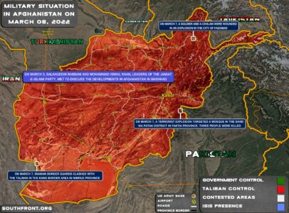 Military Situation In Afghanistan on March 8, 2022 (Map Update)