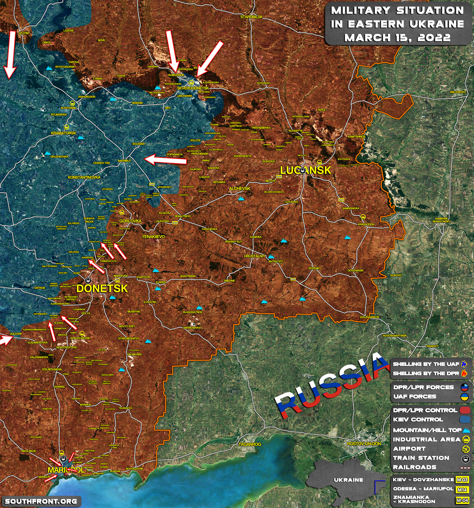 Military Situation In Eastern Ukraine On March 15, 2022 (Map Update)