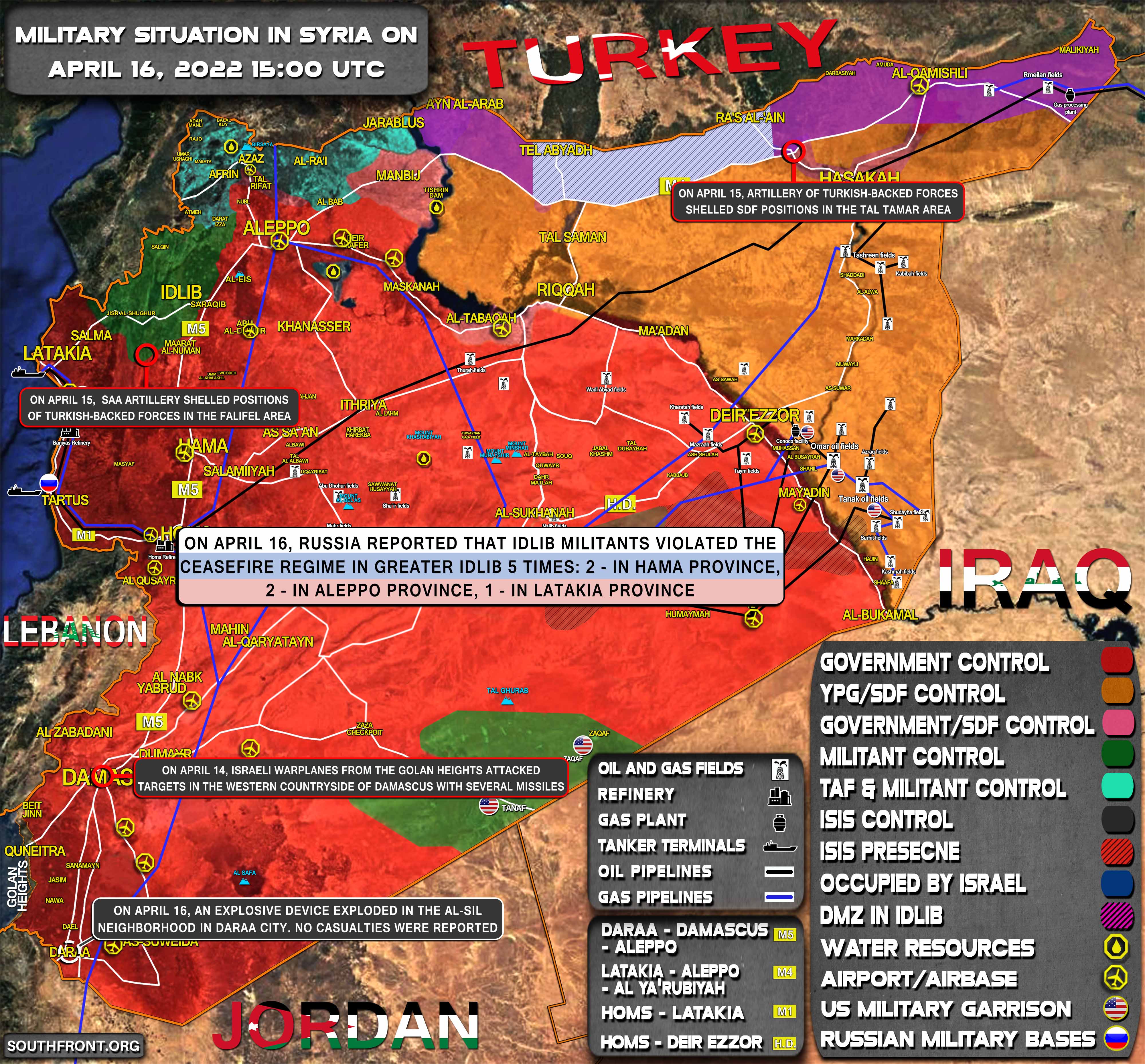 Military Situation In Syria On April 16, 2022 (Map Update)