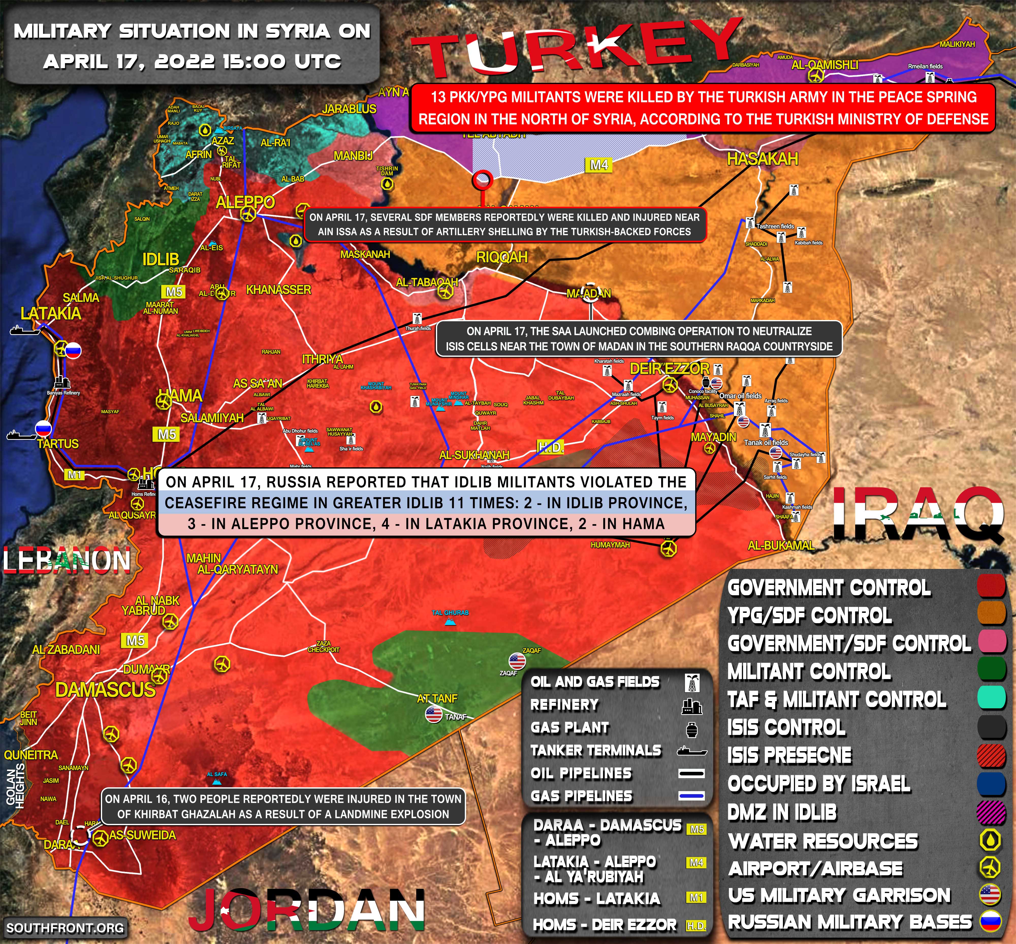 Military Situation In Syria On April 17, 2022 (Map Update)