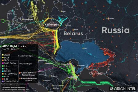 NATO Reconnaissance Aircraft Over Ukrainian Borders On April 1 - April 14