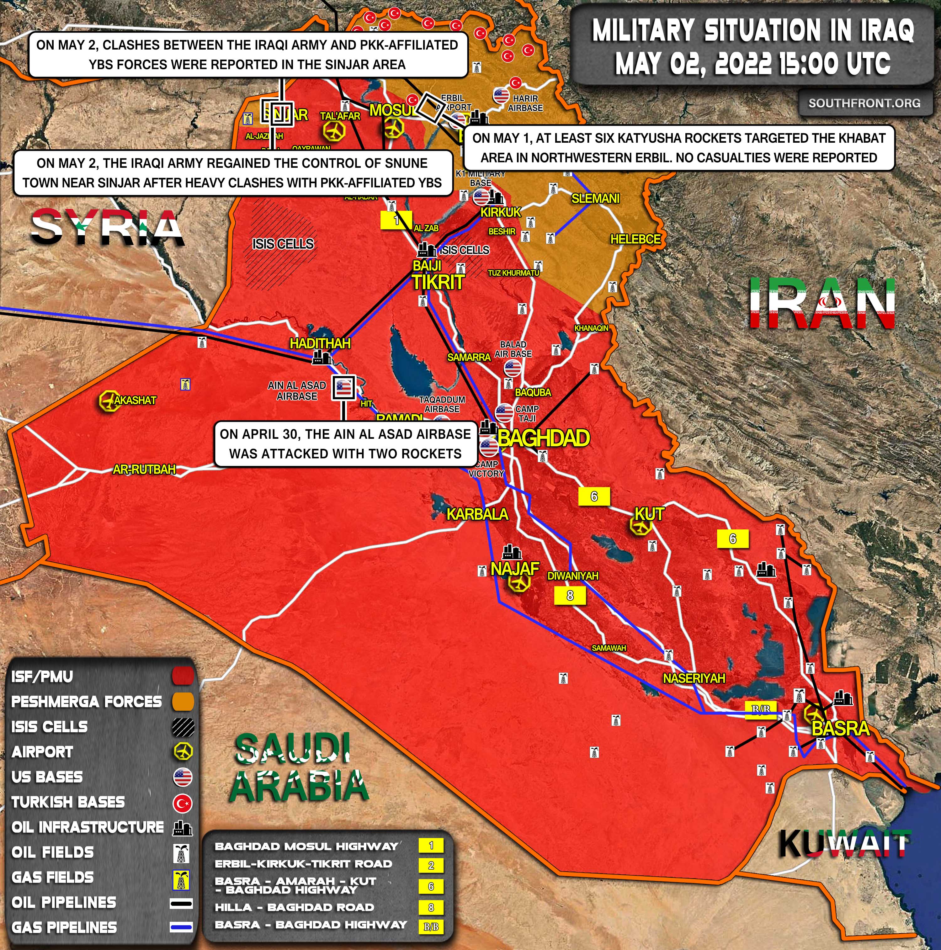 Two Rivvers Iraq Map Military Situation In Iraq On May 2, 2022 (Map Update)