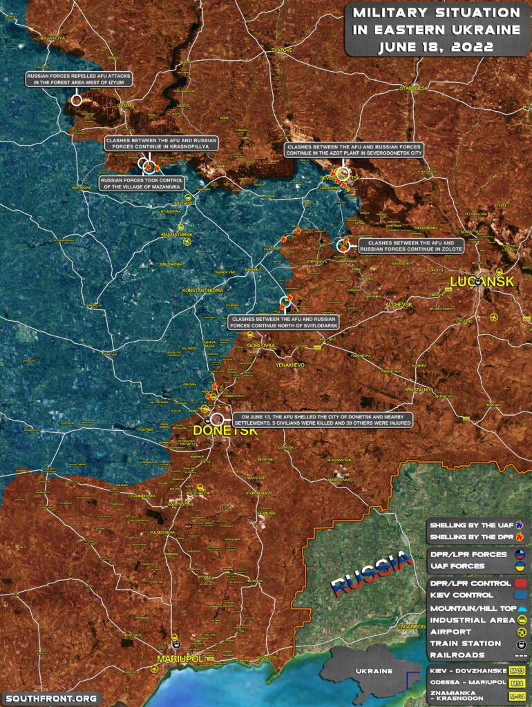 Military Situation In Eastern Ukraine On June 18, 2022 (Map Update)