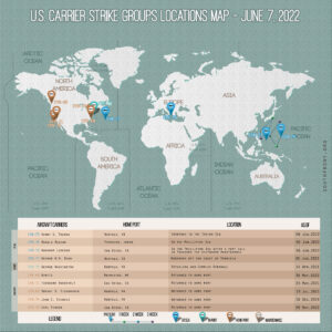 Locations Of US Carrier Strike Groups – June 7, 2022