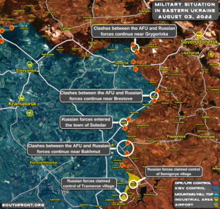 Military Situation In Ukraine, Slavyansk-Kramatorsk Region, On August 3, 2022 (Map Update)