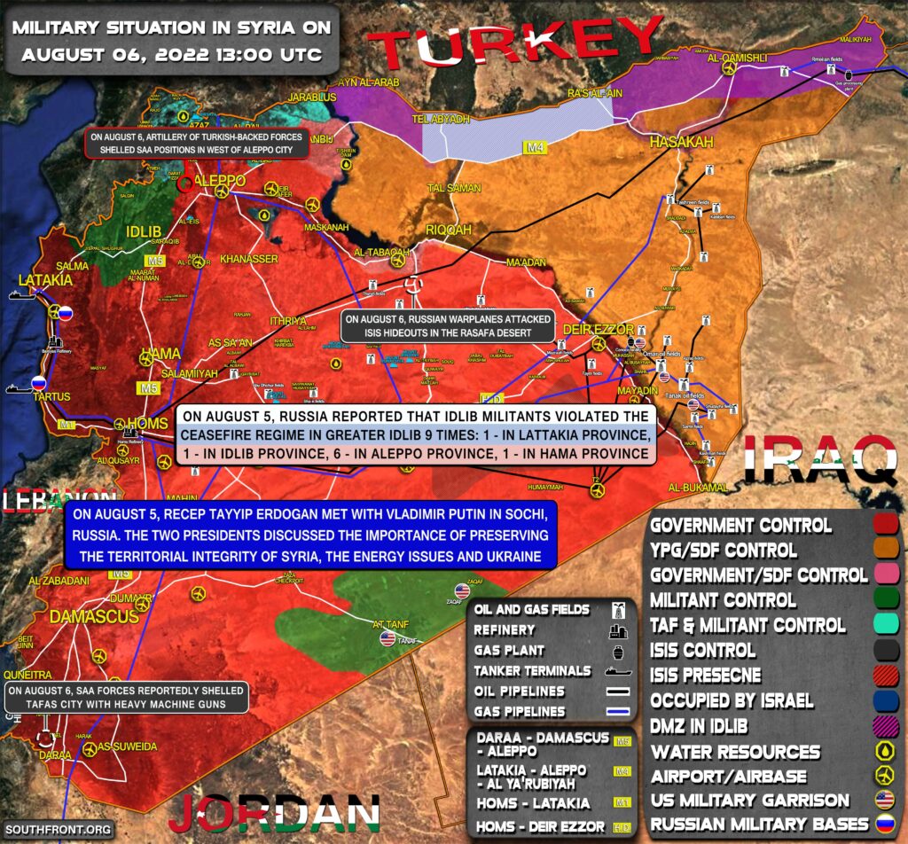 Military Situation In Syria On August 6, 2022 (Map Update)