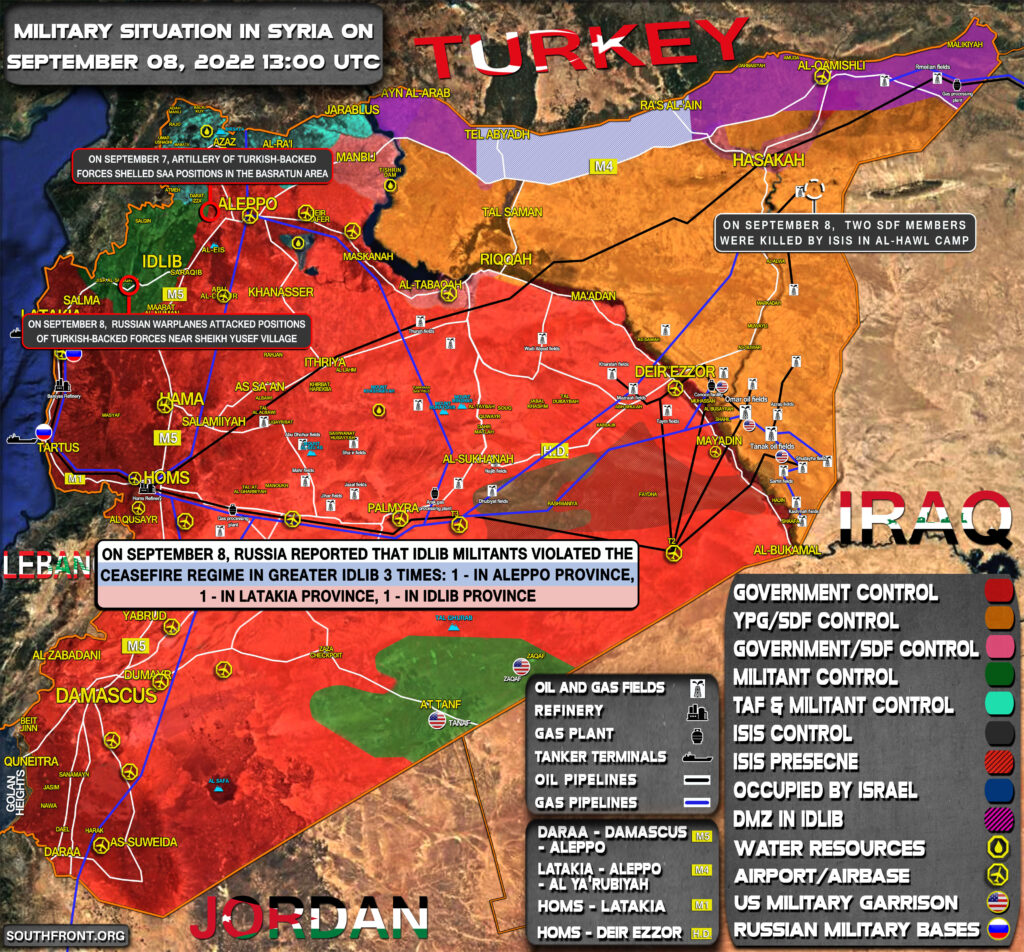 Military Situation In Syria On September 8, 2022 (Map Update)South Front