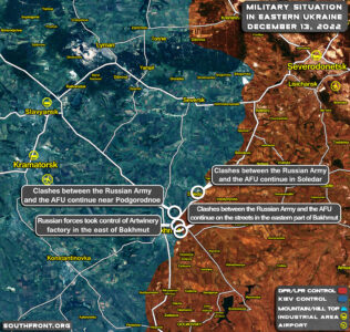 Military Situation In Bakhmut-Soledar Region On December 13, 2022 (Map Update)