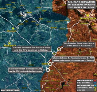 Military Situation In Bakhmut-Soledar Region On December 18, 2022 (Map Update)