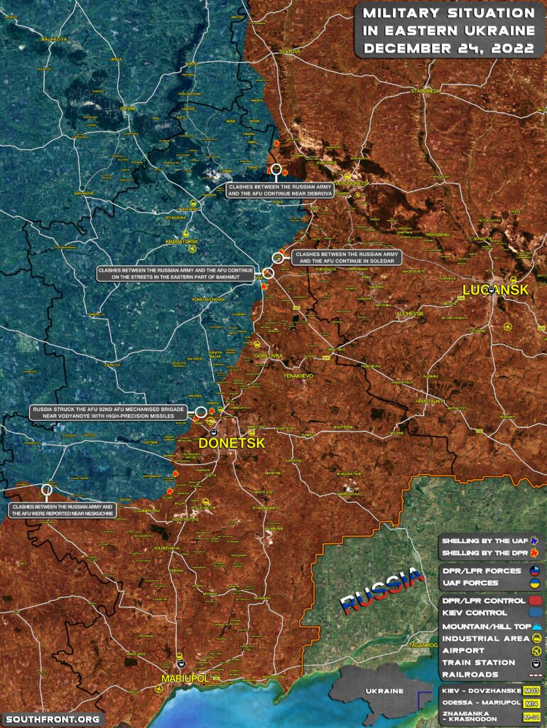 Military Situation In Region Of Donbass On December 24, 2022 (Map Update)