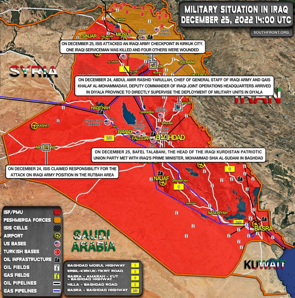 Military Situation In Iraq On December 25, 2022 (Map Update)