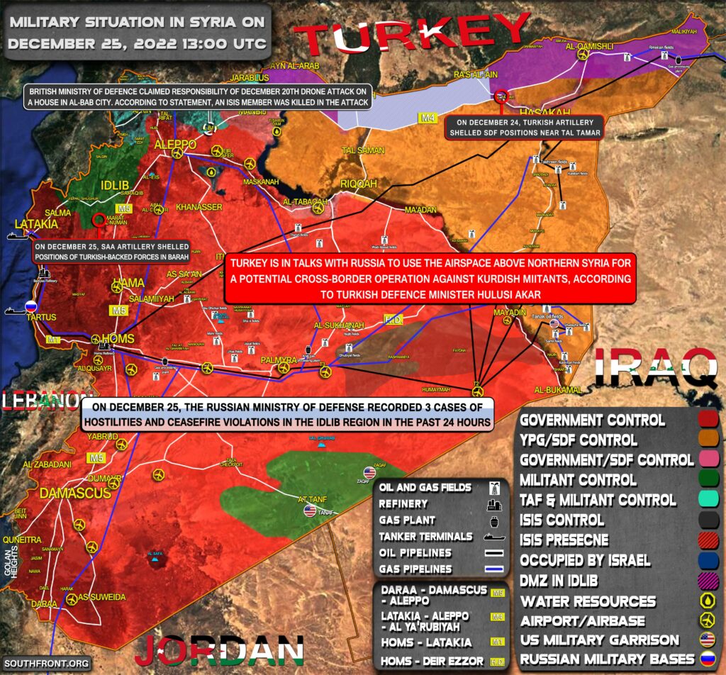 Military Situation In Syria On December 25, 2022 (Map Update)