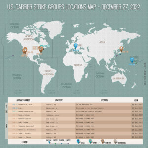 Locations Of US Carrier Strike Groups – December 27, 2022