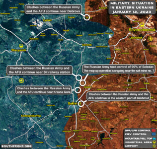 Military Situation In Bakhmut-Soledar Region On January 12, 2023 (Map Update)