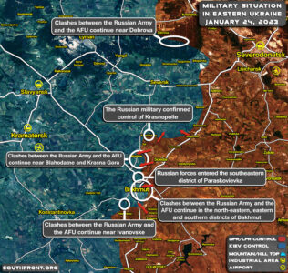 Military Situation In Bakhmut-Soledar Region On January 24, 2023 (Map Update)