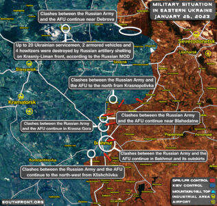 Military Situation In Bakhmut-Soledar Region On January 25, 2023 (Map Update)