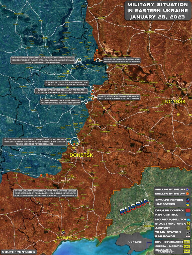 Military Situation In Region Of Donbass On January 28, 2023 (Map Update)