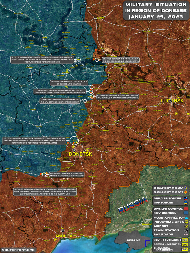 Military Situation In Region Of Donbass On January 29, 2023 (Map Update)