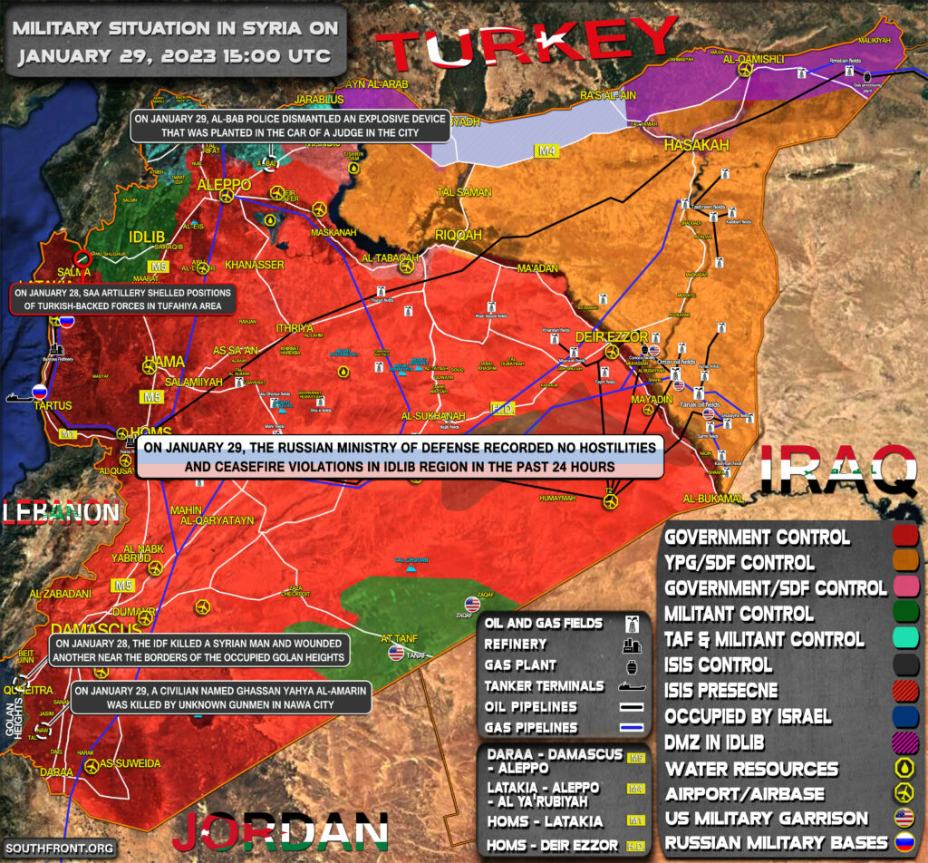 Military Situation In Syria On January 29, 2023 (Map Update)