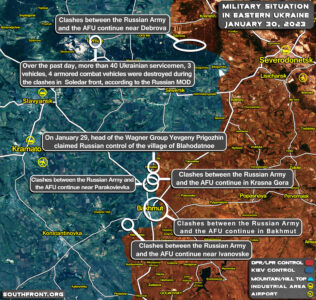 Military Situation In Bakhmut-Soledar Region On January 30, 2023 (Map Update)