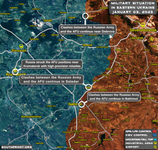 Military Situation In Bakhmut-Soledar Region, Donbass, On January 3, 2023 (Map Update)