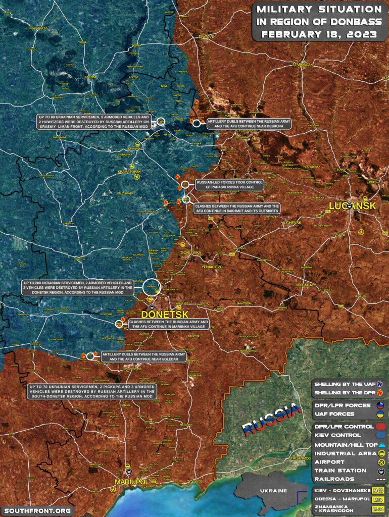 Military Situation In Donbass On February 18, 2023 (Map Update)