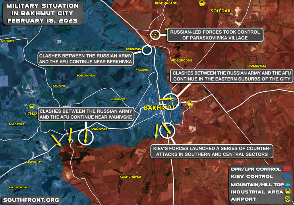 Military Situation In Bakhmut On February 18, 2023 (Map Update)