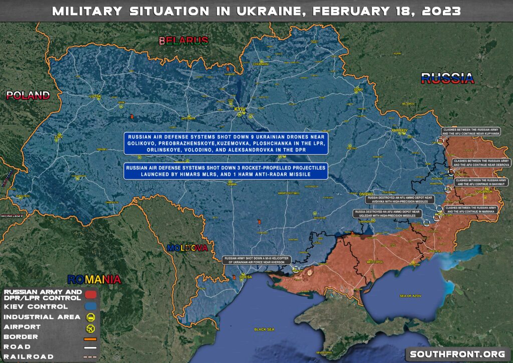 Military Situation In Ukraine On February 18, 2023 (Map Update)