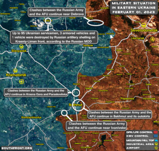 Military Situation In Bakhmut Region On February 1, 2023 (Map Update)