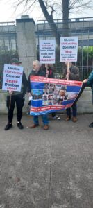 Anti-Militarisation Protest Held Outside British Embassy, Dublin