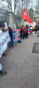 Anti-Militarisation Protest Held Outside British Embassy, Dublin