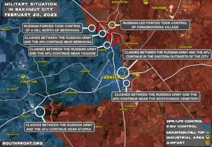 Military Situation In Bakhmut On February 20, 2023 (Map Update)