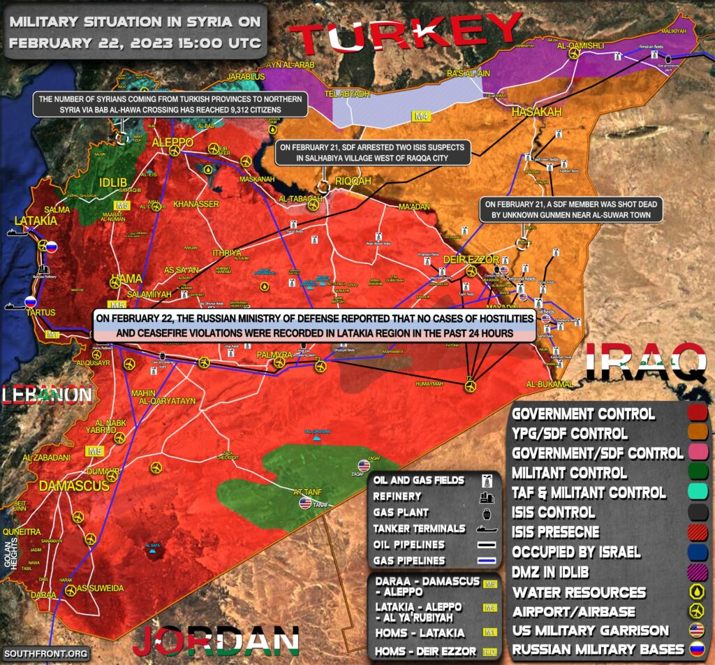 Military Situation In Syria On February 22, 2023 (Map Update)