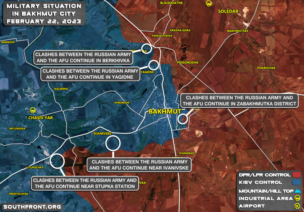 Military Situation In Bakhmut On February 22, 2023 (Map Update)