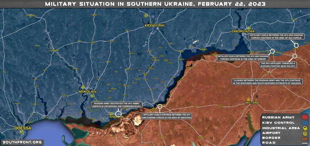 Military Situation In Southern Ukraine On February 22, 2023 (Map Update)